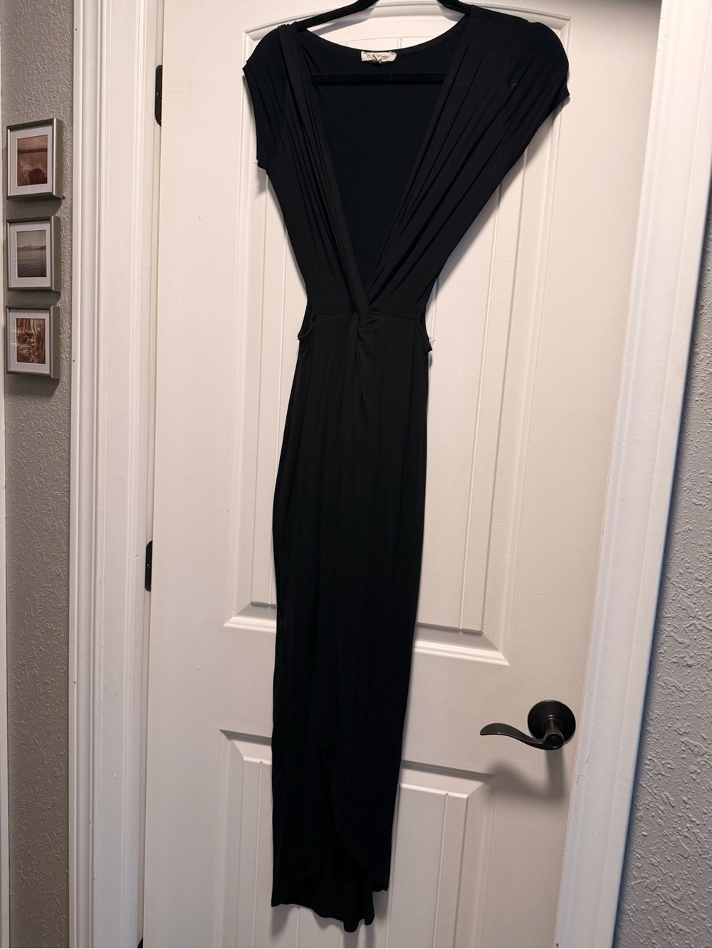 Black V-Neck Maxi Dress by